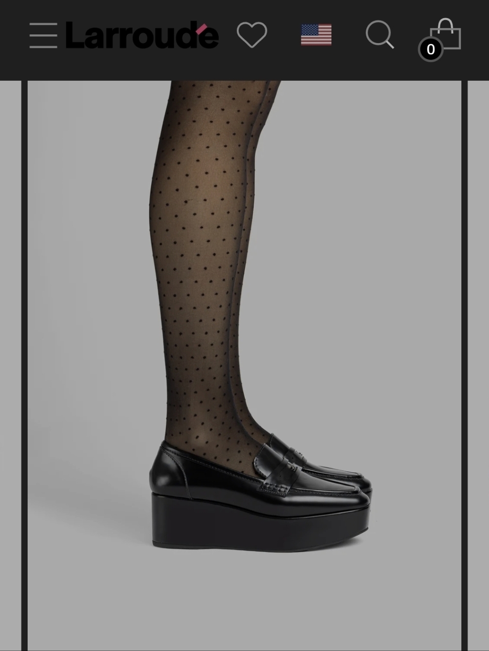 Larroude Black Patent Platform Loafers